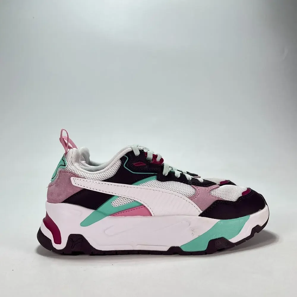 PUMA Trinity White Mint Mauve Chunky Lifestyle Sneakers 390838-16 Youth Size 4